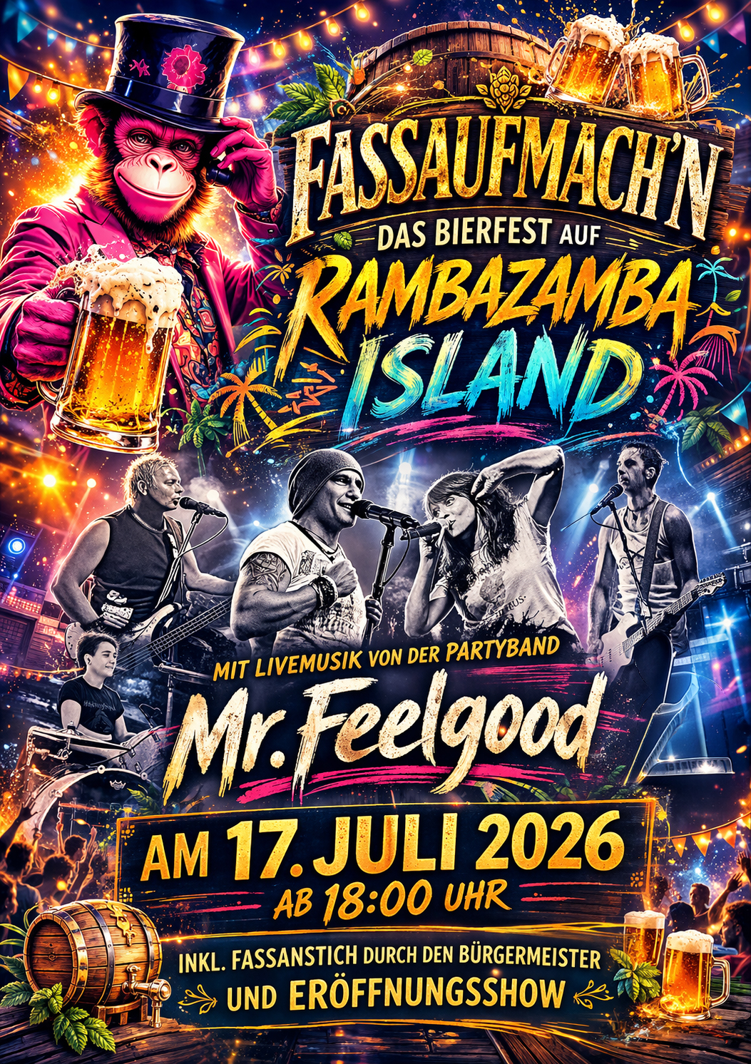 Plakat für Fassaufmach’n 2026 auf Rambazamba Island